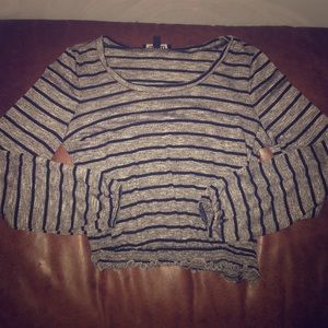 Stripped fitted long sleeve